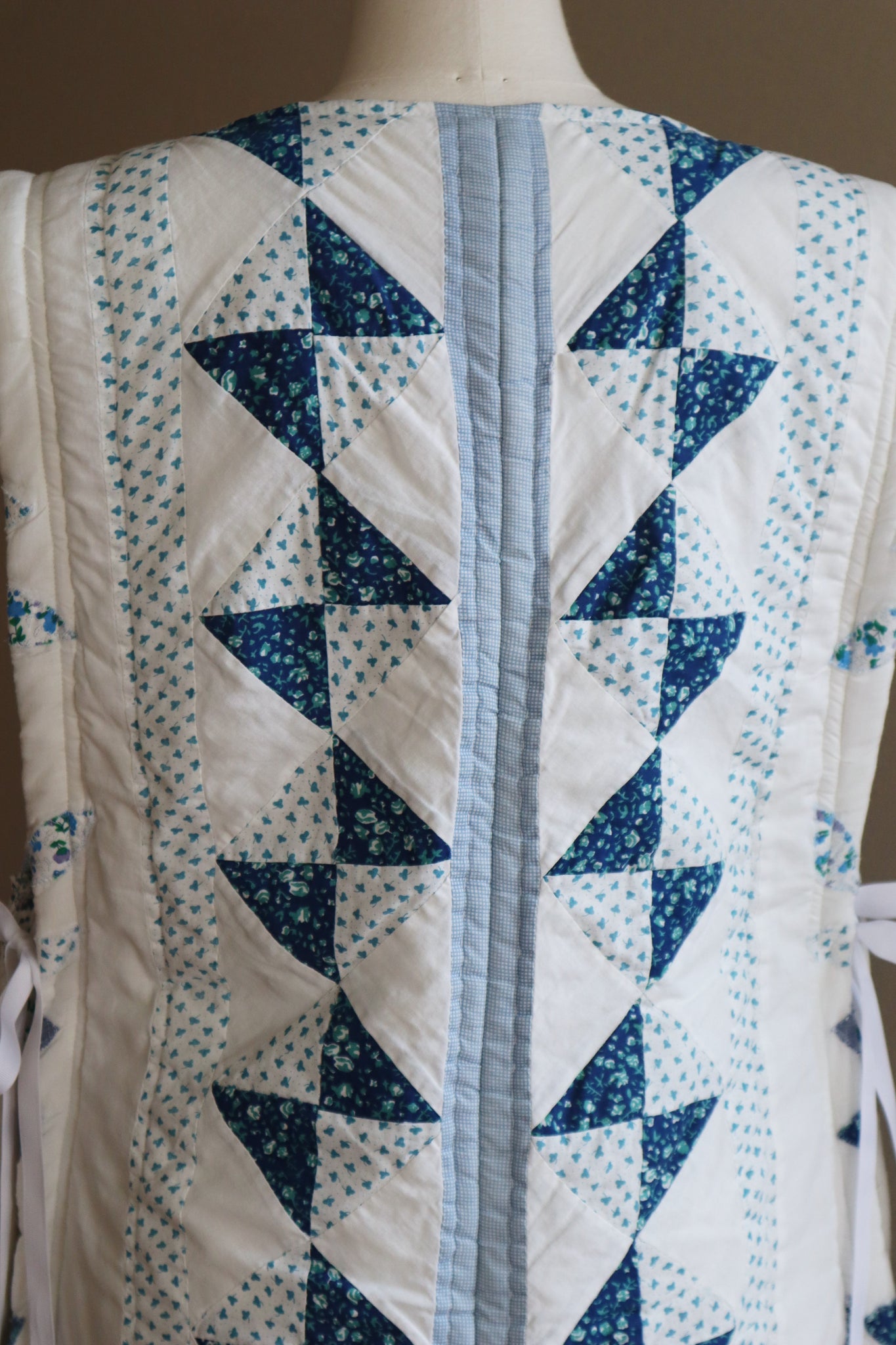 70s Hand Patchwork Quilted Long Dress