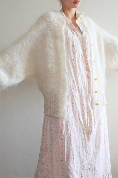 80s White Mohair Cardigan