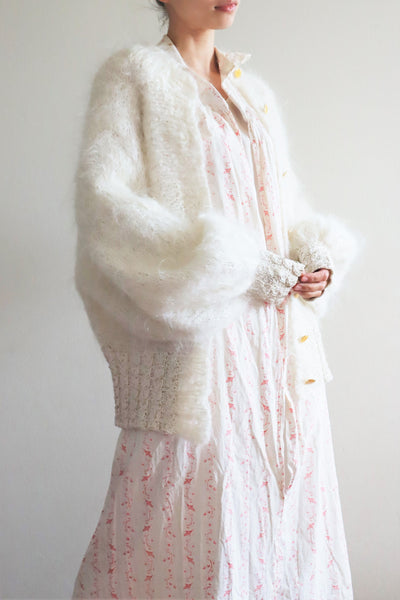 80s White Mohair Cardigan