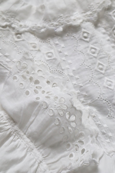1910s Broderie Anglaise Side Front Closure Dress