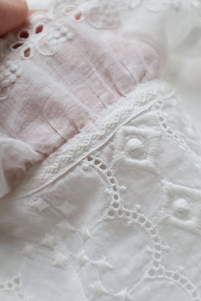 1910s Broderie Anglaise Side Front Closure Dress