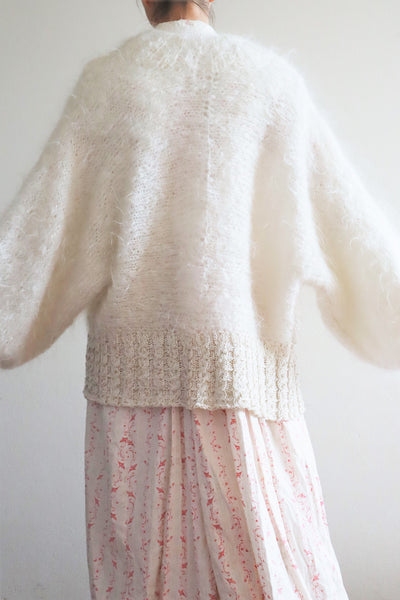 80s White Mohair Cardigan