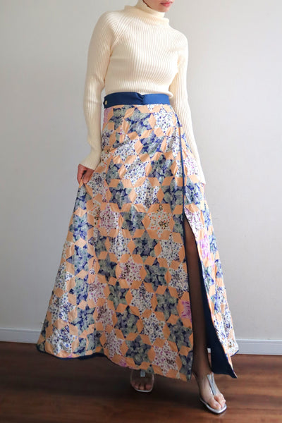 70s Patchwork Wrap Skirt
