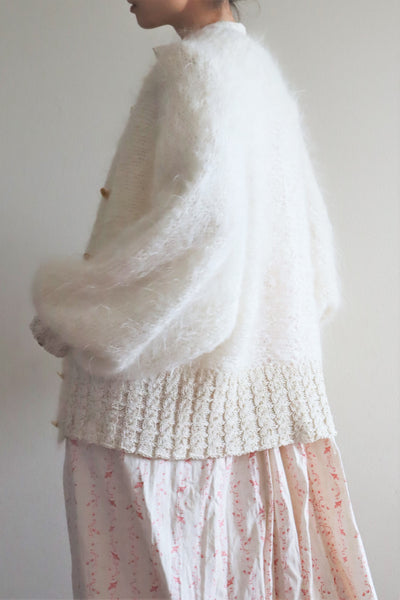 80s White Mohair Cardigan