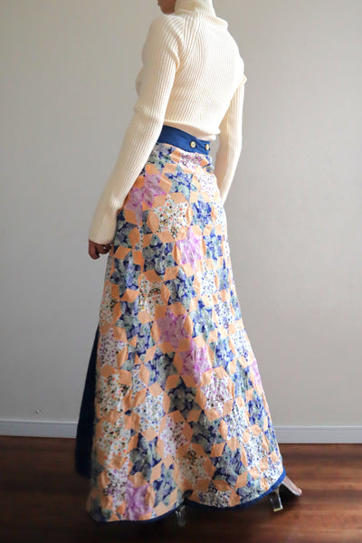 70s Patchwork Wrap Skirt