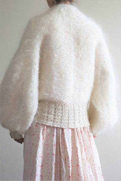 80s White Mohair Cardigan