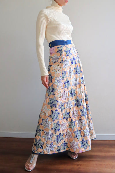 70s Patchwork Wrap Skirt