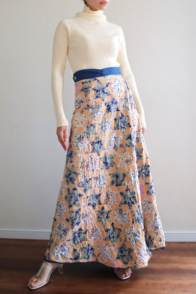70s Patchwork Wrap Skirt