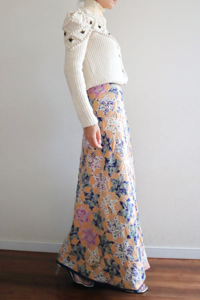 80s Hand Knit Off White Wool Puff Sleeve Austrian Cardigan