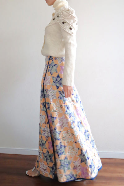 80s Hand Knit Off White Wool Puff Sleeve Austrian Cardigan